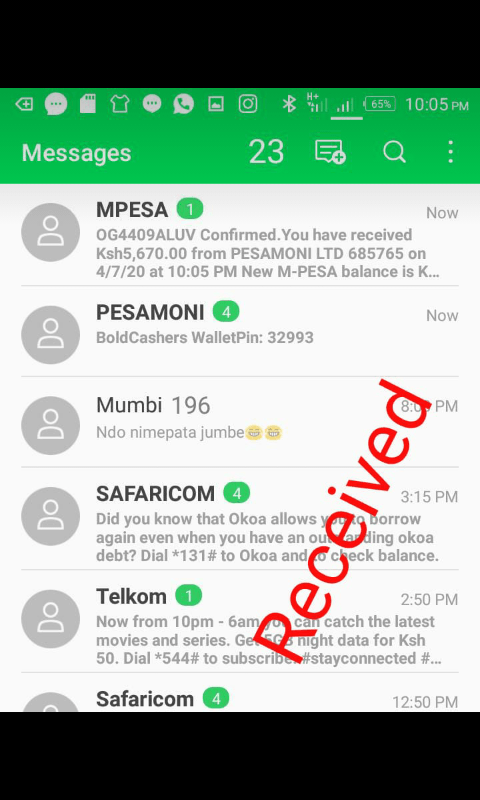 Instant cashout to mpesa.